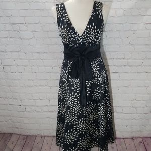 Ted Baker London Black And White Silk Dress